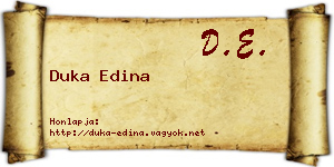 Duka Edina névjegykártya