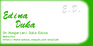 edina duka business card